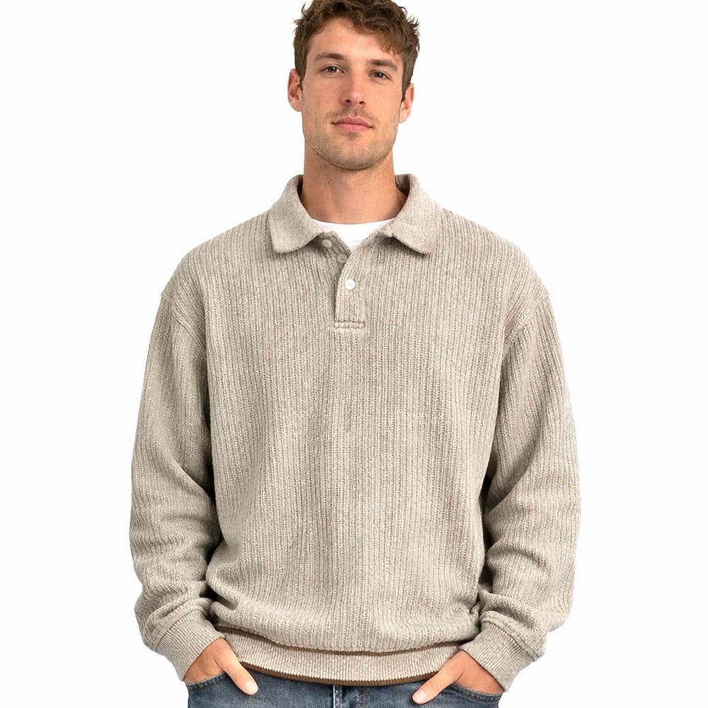 Natural Life Knit Polo Sweatshirt